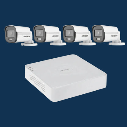 4 CH Hikvision HD-TVI Bullet Plastic 2MP IR 20m 2.8mm IP67